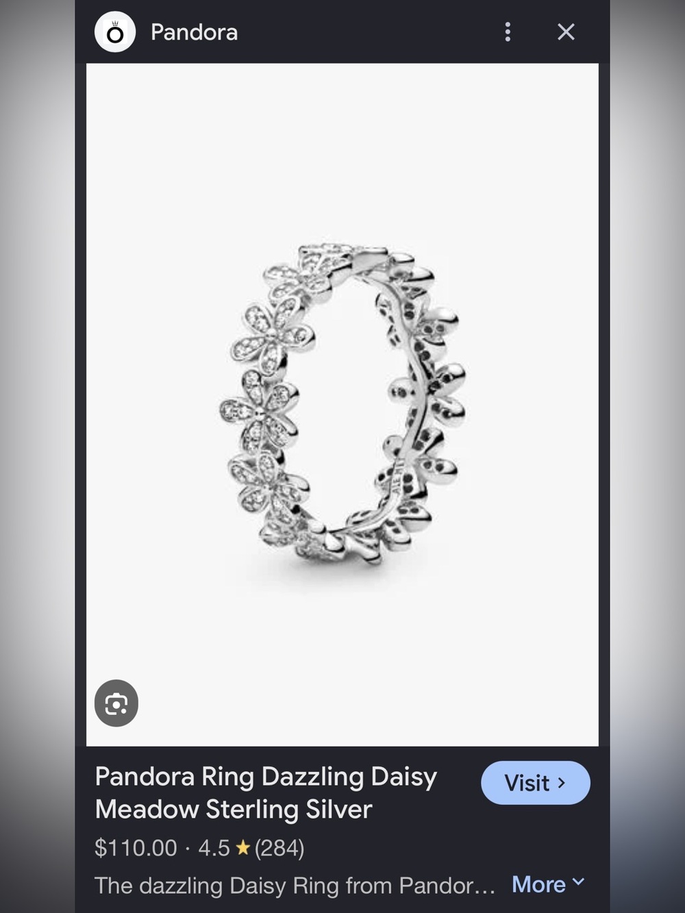 Pandora Daisy Flower Ring | US 7